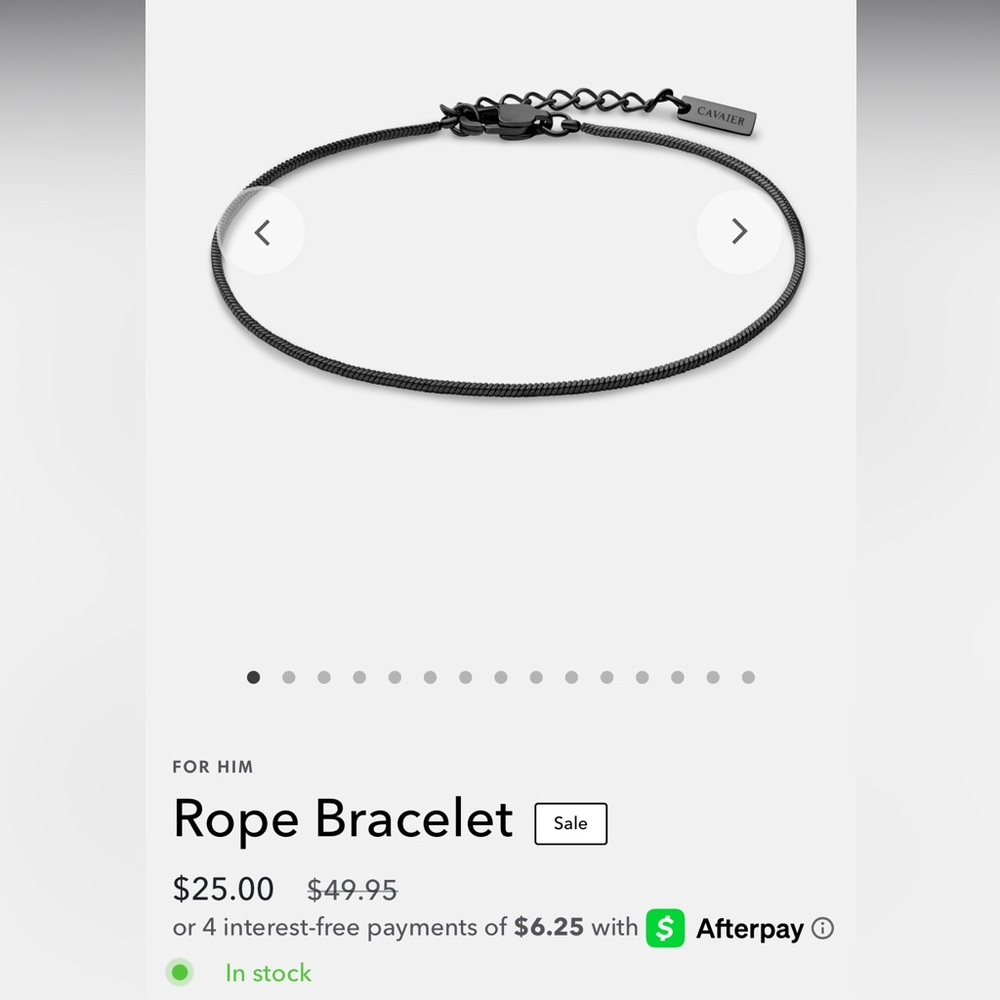 Black dainty bracelet